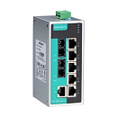 Компактный коммутатор 6 x 10/100BaseTX, 2 x 100BaseFX (одномодовое оптоволокно) в металлическом корпусе, с расширенным диапазоном температур