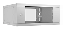 Cabeus WSC-05D-4U55/45 Шкаф телекоммуникационный настенный 19" 4U, серия LIGHT разборный, дверь стекло, цвет серый
