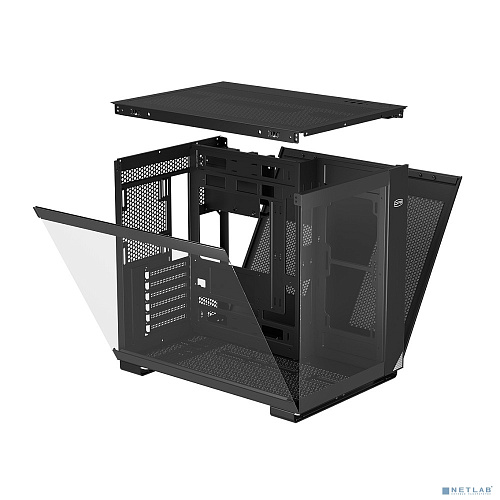 Корпус без блока питания/ PCCOOLER C3 T500 BK, Panoramic Mid Tower, Black, TG, 0.7 SPCC, no fans ATX, mATX, mITX 175/400/200mm 1x2.5", 2x3.5", 6xPCI 1