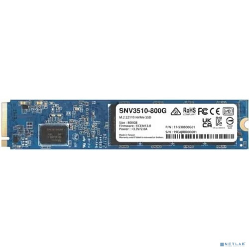 synology snv3510-800g ssd snv3000 series pcie 3.0 x4 ,m.2 22110, 800gb, r3100/w1000 mb/s, iops 400k/70k, mtbf 1,8m repl snv3500-800g'