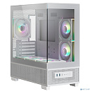 XASTRA Корпус Q500M 3ARGB-C10 White mATX/Aquarium/Screewless/ 3x120mm ARGB PWM FM fans/Argb+PWM HUB 10port/ Q500M-3FM12A-C10-WH