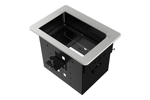 [WRTS-06BOX-S] Прямоугольный металлический корпус Wize Pro [WRTS-06BOX-S] для модульной системы врезного лючка в стол с убирающейся крышкой для устано