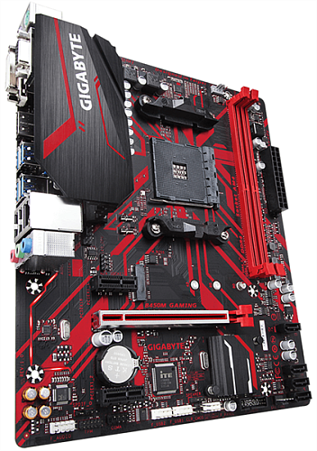 Gigabyte B450M GAMING AM4, AMD B450, 2xDDR4-2933 МГц, 1xPCI-Ex16, аудио 7.1, Micro-ATX