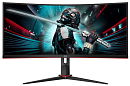 34" AOC Gaming CU34G2 Curved 1500R 3440x1440@100Hz VA LED 21:9 1ms 2*HDMI DP 4*USB3.0 80M:1 178/178 300cd HAS Tilt Swivel Black-Red