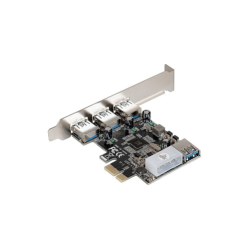 Контроллер Exegate EX283720RUS EXE-367 PCI-E 2.0, 3*USB3.0 ext + 1*USB3.0 int, разъем доп.питания (OEM)