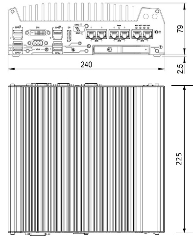 Встраиваемый безвентиляторный компьютер Nuvo-7002LP