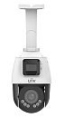 Uniview Сдвоенная видеокамера IP Мини-PTZ, 2 x 1/2.8", 2 x 2 Мп КМОП @ 25 к/с, ИК-подсветка до 10м (обзорная камера), ИК-подсветка до 50м (поворотная