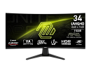 Мониторы MSI MAG 346CQ 34" 21:9 UWQHD(3440x1440) VA Curve 1500R, 4000:1, 4ms(GTG), 100M:1,300nits,2xHDMI,DP,Tilt,IntPower,VESA,180Hz,Black,1y w-ty