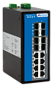 Управляемый промышленный Full Gigabit Ethernet коммутатор 2 уровня, 8 x 1G RJ45, 8 x 1G SFP, питание 2 x 12~48VDC, монтаж на DIN-рейку