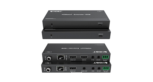 Комплект удлинителя сигнала HDMI Infobit [E150CG] до 150 м. 1080p, 120 м. 4K/60 Гц. Двунаправленный ИК и RS232, POC и HDCP 2.2. (Tx and Rx)