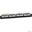 Cabeus PL-24-KJ-RJ45-Cat.6a-SH-180T Патч-панель 19" (1U), 24 порта RJ-45, категория 6a, полностью экранированная, с задним кабельным организатором, бе