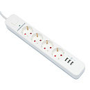 Гарнизон Сетевой фильтр 2.0 EPS-4-U3-W-4 Мультипорт, 4р, 10А, 3xUSB, 4м, ур.защиты 2+, белый, пакет (21447)