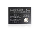 Промышленная клавиатура K-TEK-D185-OTB-KP-SW-USB встраиваемая, IP65, 38 клавиш, трекбол 25 мм с тремя клавишами, USB