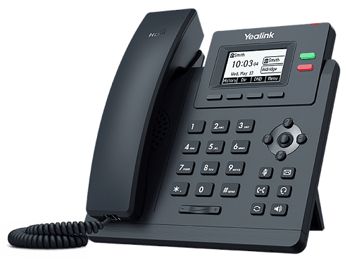 ip телефон yealink sip-t31, 2 аккаунта, 2.3" lcd-экран 132х64, шт. бп в комплекте