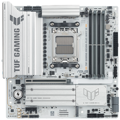 Материнская плата ASUS TUF GAMING B850M-PLUS WIFI7 W AM5 mATX 4xDDR5 PCIEx16 PCIEx1 3xM.2 USB-C DP HDMI 2.5GLAN WiFi 7