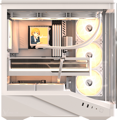 корпус Formula V Line Crystal U9 PA White, ATX, TYPE-C*1, USB3.0*2, Curved Glass, SIDE 3x PERFORMANCE ARGB, REAR 1x PERFORMANCE ARGB