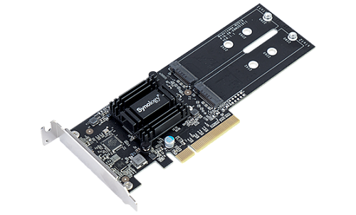 synology m.2 ssd-sata adapter, lp pcie 2.0x8 (for ds1819+, ds2419+ , ds1517+, ds1817+, ds3018xs, fs1018, rs1219+, for all xs/xs+ models) up to 2xssd m