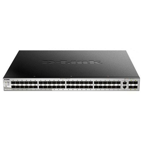 Коммутатор D-Link SMB D-Link DGS-3130-54S/A1A PROJ Управляемый L3 стекируемый с 48 портами 1000Base-X SFP, 2 портами 10GBase-T и 4 портами 10GBase-X SFP+