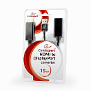 Cablexpert Конвертер HDMI->DisplayPort HD19M+USBxHD20F, черный (DSC-HDMI-DP)