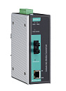 Медиаконвертер Ethernet в оптику IEEE 802.3af PoE в металлическом корпусе, многомод, разъем ST, с расширенным диапазоном температур