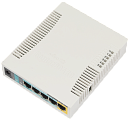 MikroTik RouterBOARD 951Ui-2HnD with 600Mhz CPU, 128MB RAM, 5xLAN, built-in 2.4Ghz 802b/g/n 2x2 two chain wireless with integrated antennas, desktop c