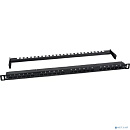 Cabeus PLHD-24-Cat.6a-Dual-180-0,5U Патч-панель высокой плотности 19" (0,5U), 24 порта RJ-45, категория 6a, Dual IDC,180 градусов, с задним кабельным