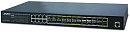 Коммутатор Planet L2+/L4 24-Port 100/1000X SFP with 8 Shared TP Managed Switches, with Hardware Layer3 IPv4/IPv6 Static Routing