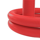 DKC 121950150 Двустенная труба ПНД гибкая для кабельной канализации д.50мм с протяжкой, SN13, в бухте 150м, цвет красный