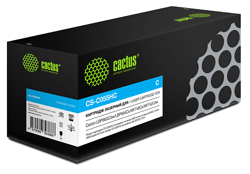 Cactus CS-C055HC 055 H C голубой (5900стр.) для Canon LBP663Cdw/LBP664Cx/MF746Cx/MF742Cdw/MF744Cdw