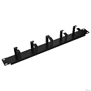 NEOMAX Кабельный органайзер 19"1U, 5 металлических колец 68мм, цвет черный, [NM-CM-1U5R-M-103-BK]