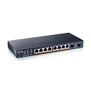коммутатор Мультигигабитный Smart L3 Lite коммутатор Zyxel NebulaFlex XMG1915-10EP, 8xRJ-45: 1/2.5G PoE++, 2xSFP+, бесшумный (без вентилятора), бюджет