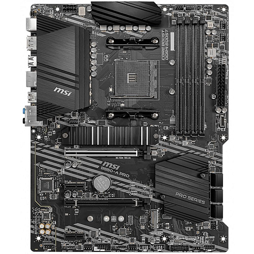 Материнская плата MSI B550-A PRO B550, AM4, 4*DDR4, 2*PCIEx16, 2*PCIEx1, 2*M.2, 2*TypeC, 1*USB3.2Gen2, 4*USB3.2Gen1, 8*USB2.0, 6*SATA3.0, 1G, DP, HDMI