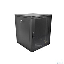 ЦМО Шкаф телекоммуникационный настенный разборный 12U (600 x 650) съемные стенки, дверь стекло, цвет черный (ШРН-М-12.650-9005)