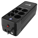 ИБП HIPER APX-600, Standby, 650ВА(360Вт), LED, RJ45/11, 6*Schuko socket, 1х12V/5Ah,USB-порт, чёрный