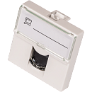 Вставка Mosaic 45x45, RJ-45 UTP, кат.6, со шторкой и увеличенным окном маркировки, белая