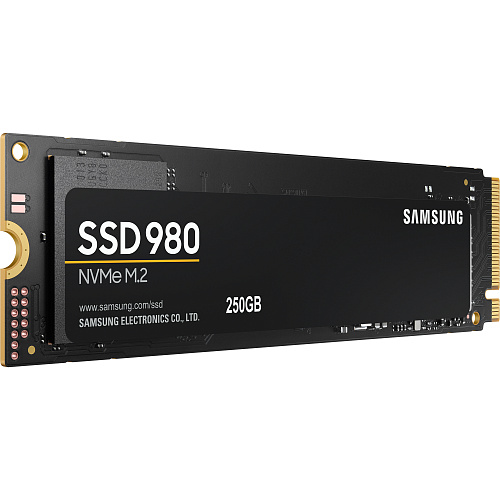 Твердотельные накопители/ Samsung SSD 980, 250GB, M.2(22x80mm), NVMe 1.4, PCIe 3.0 x4, 3-bit MLC, R/W 2900/1300MB/s, IOPs 230 000/320 000, TBW 150,