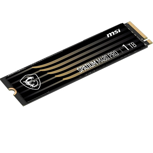 Твердотельный накопитель MSI SSD SPATIUM M480 Pro, 1000GB, M.2(22x80mm), NVMe, PCIe 4.0 x4, 3D TLC, R/W 7400/6000, IOPs 750 000/1 000 000, DRAM