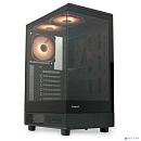 Case HSPD F510, Panoramic Mid Tower, Black, TG, 0.5 SPCC, 3x120mm ARGB (Orbis F1) ATX, mATX, mITX 180/280/160mm 1x2.5", 1x3.5", 7xPCI 2xUSB-A 3.0 356x