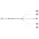Кабель Amphenol RHS36-7350 Кабель HDmSAS SFF8643 -to- 4*SATA + Sideband, SAS 2.1 (6G), 100cm
