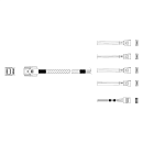 Кабель Miradeed MD-6715032, HDmSAS SFF8643 -to- 4*SATA + SideBand, 12G, 85 Ohm, 60cm