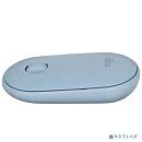 910-006655 Мышь беспроводная Logitech PEBBLE M350 Blue голубая, оптическая, 1000dpi, 2.4GHz, USB-ресивер, бесшумная, под обе руки