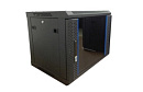 [W12U45R] Настенный шкаф Wize Pro [W12U45R] 19", 12U, 600х450 мм, стеклянная передняя дверь, задняя стенка металлическая, неоткидная, рэковые гайки: 1