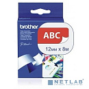Brother TZE435 Наклейка ламинированная 12мм, белый на красном (TZE435)
