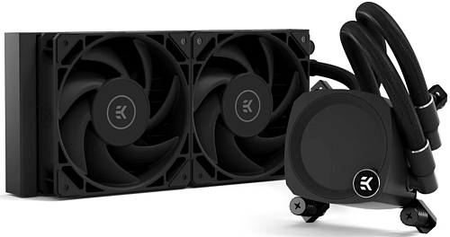 Система охлаждения/ EKWB EK-Nucleus AIO CR240 Dark (240mm, Black, ARGB/ Fans: 2x120mm, 72CFM, 36dBA, 2300RPM/ Pump height 61.6mm, -dBA, 3100RPM, Rad