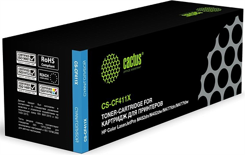 Cactus CS-CF411X CF411X голубой (5000стр.) для HP HP CLJ Pro M452dn/ M452dw/M477fdn/M477fdw