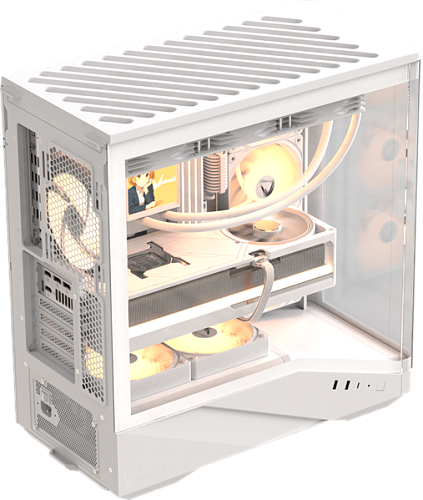 корпус Formula V Line Crystal U9 PA White, ATX, TYPE-C*1, USB3.0*2, Curved Glass, SIDE 3x PERFORMANCE ARGB, REAR 1x PERFORMANCE ARGB