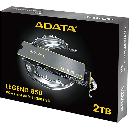 Твердотельный накопитель/ ADATA SSD LEGEND 850, 2TB, M.2(22x80mm), NVMe 1.4, PCIe 4.0 x4, 3D NAND, R/W 5000/4500MB/s, IOPs 400 000/550 000, TBW 2000,