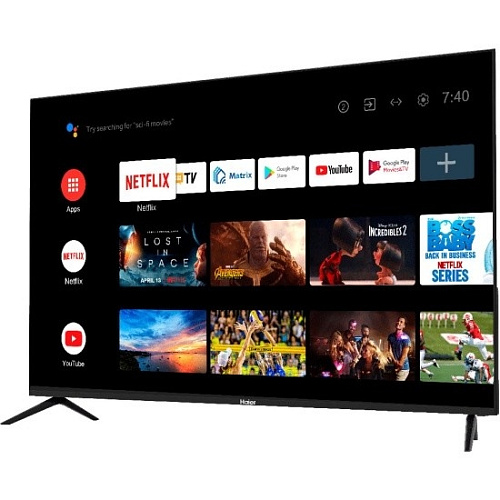 50" Телевизор HAIER Smart TV S1, 4K Ultra HD, черный, СМАРТ ТВ, Android [DH1VLQD01RU]
