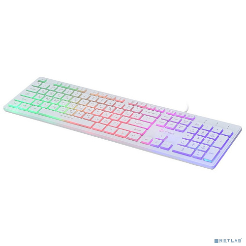 Клавиатура Oklick 550ML белый USB slim Multimedia LED [1061618]
