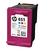 Cartridge HP 651 для Deskjet 5575/5645/Officejet 202/252, трехцветный (300 стр)